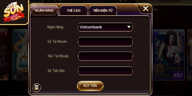 Các bước nạp rút tiền Sunwin