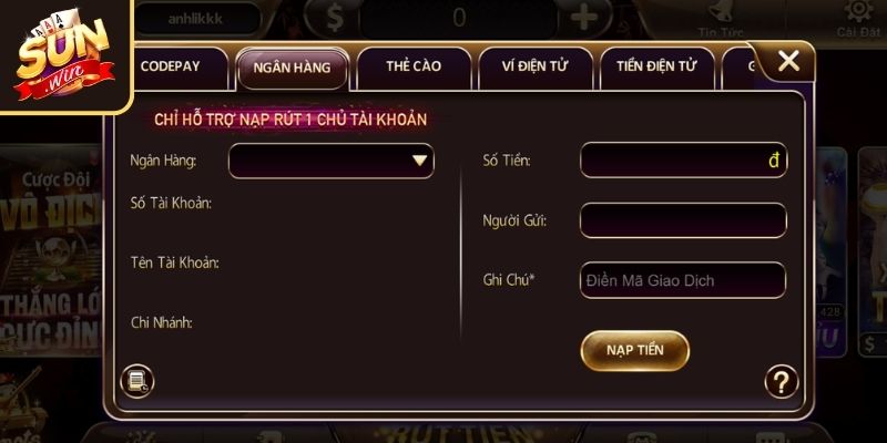 Cách thức nạp rút tiền Sunwin nhanh chóng và đơn giản
